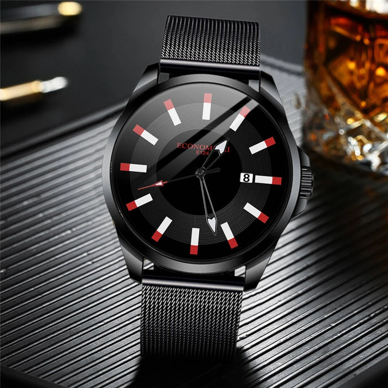 

Luminous New Casual 2020 Mens Watches Creative Dial Luxury Mesh Band Leisure Business WristWatch Date Male Clock Reloj Hombre