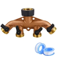 garden hose splitter brass 24 way tap connector with tape 34 hose pipe splitter for garden irrigation watering system tools