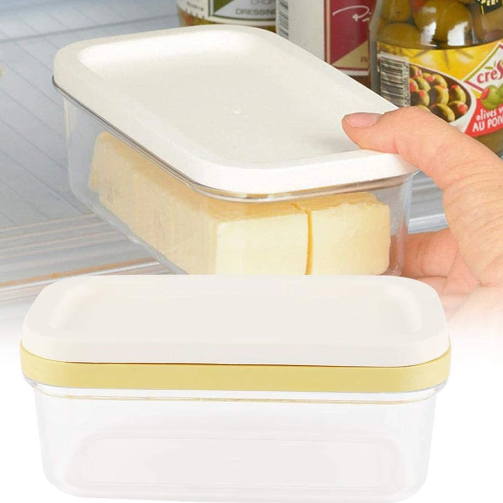 1pcs Kitchen Butter Box Transparent Cheese Container With Cutting Net Dinnerware | Plates