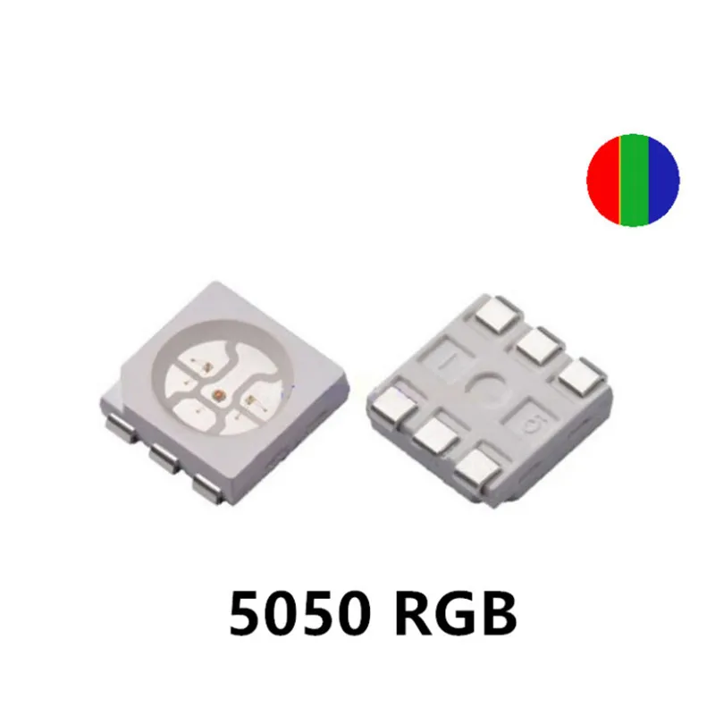 Светодиодный светильник SMT 5050 RGB SMD красный синий зеленый светодиодный с 3 чипами
