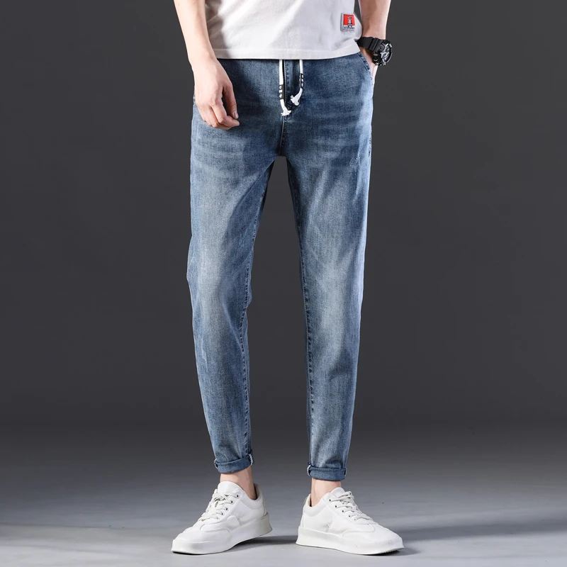 Мужские свободные зауженные джинсы KSTUN светильник-голубые эластичные джоггеры