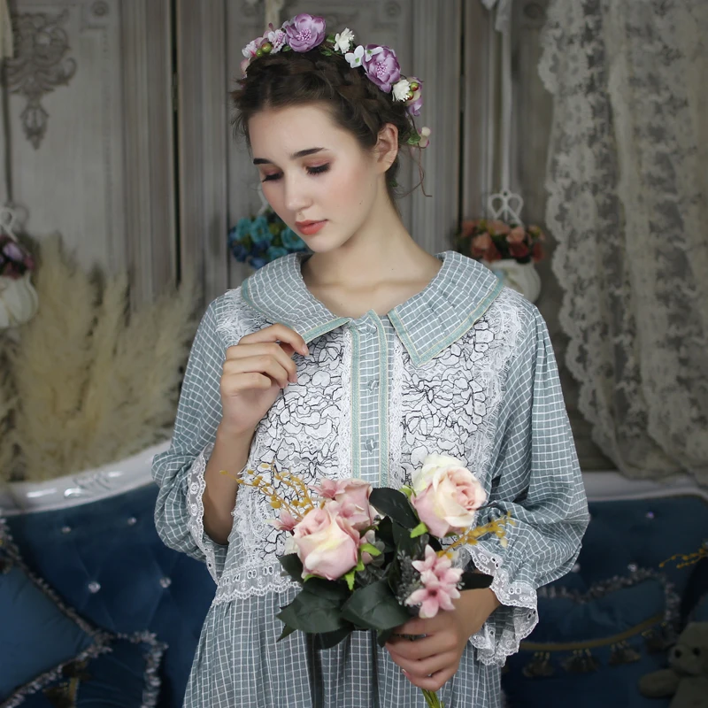 Длинная ночная рубашка Осенняя Пижама Женское платье с длинными рукавами ночная рубашка свободная