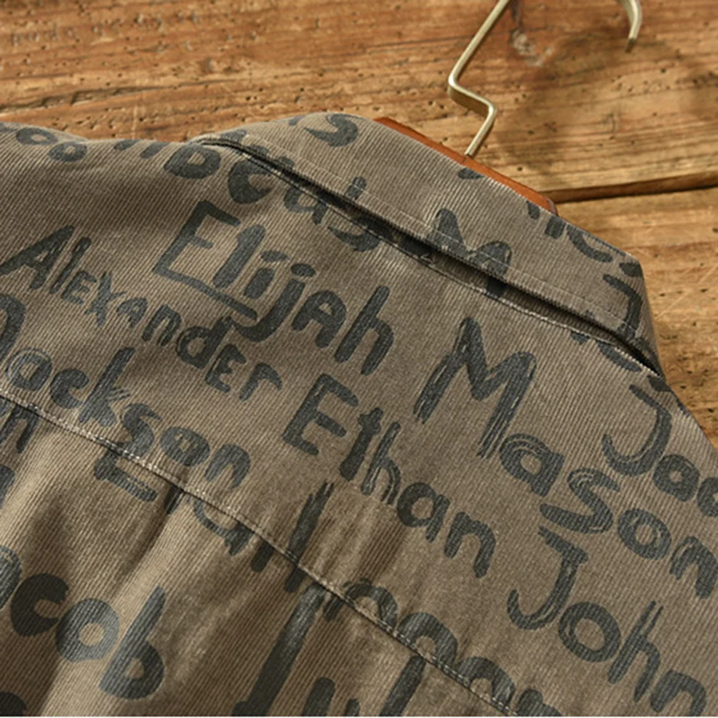 

iSurvivor 2021 Men Letter Printing 100% Cotton Shirts Tops Male Casual Fashion Slim Fit Large Size Long Sleeved Spring Shirts