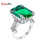 Кольцо женское из серебра зелёный Изумрудный камень пробы, камень для родившихся в мае пробы