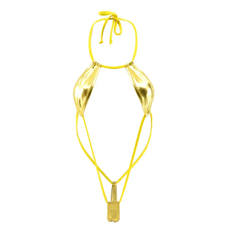 Бикини-монокини с каплевидными каплями металлическое золото