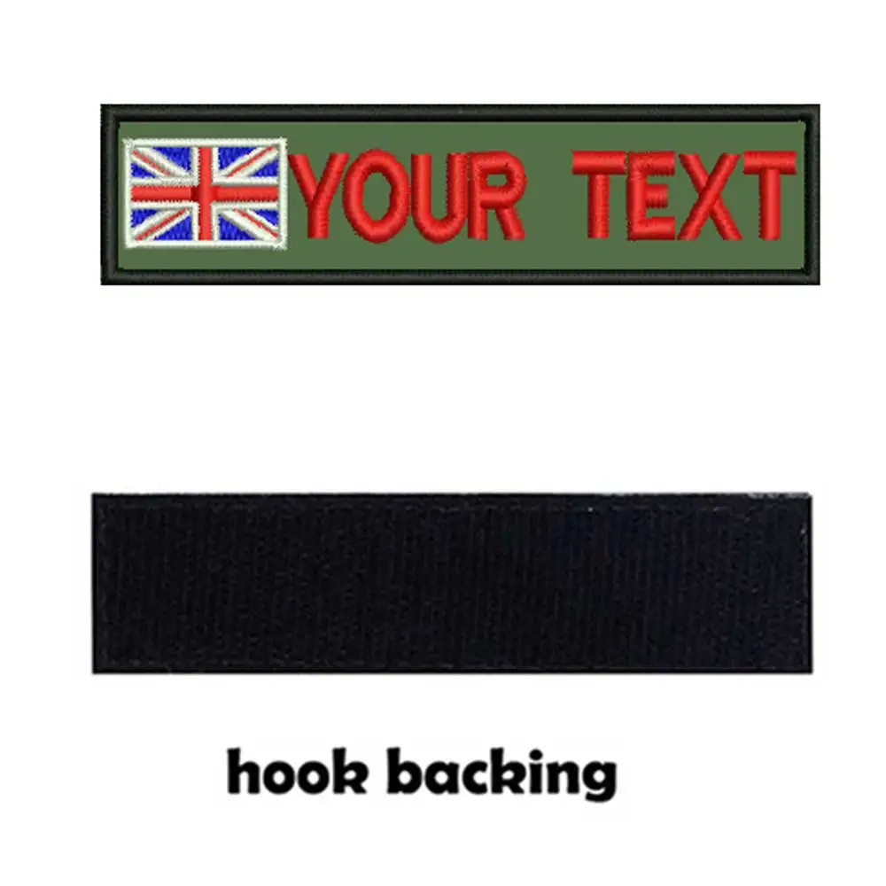 Custom UK flag army military name patches personalized iron on hook backing | Дом и сад