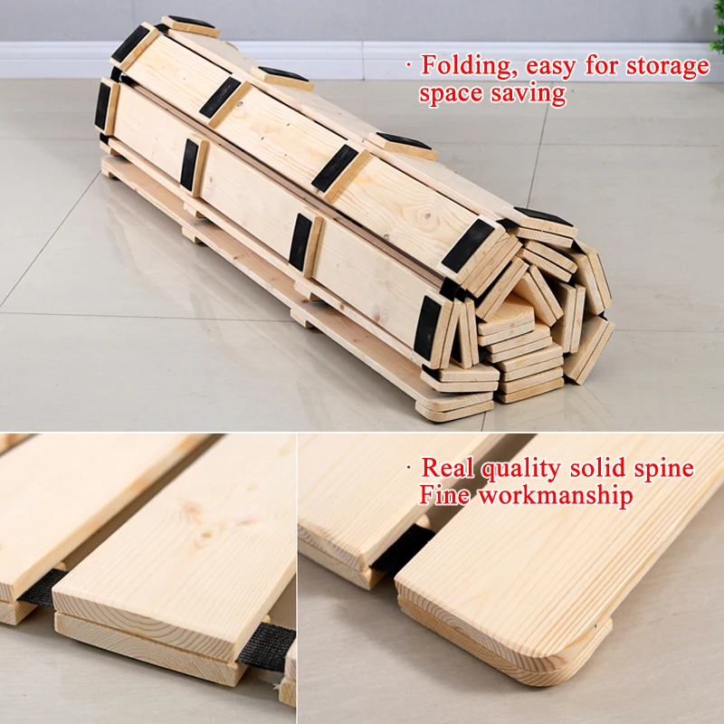 Складной реальные твердого деревянная кровать из сосны рамка Поддержка жесткий