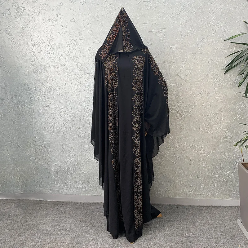 New African Dresses for women Popular Bazin Chiffon cloak Long dresses Dashiki Diamond loose Style Dress for lady
