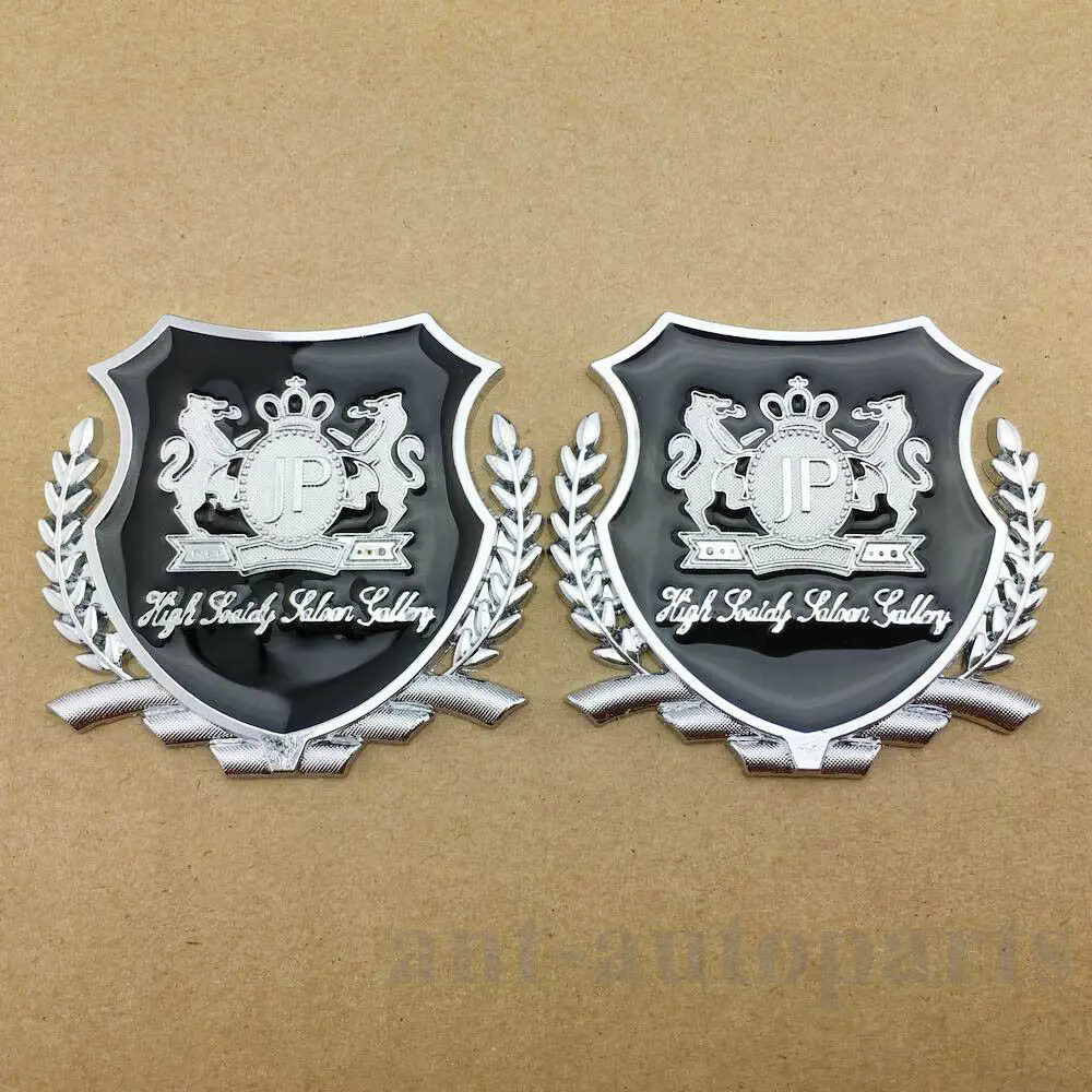 

2pcs Metal JP Junction Produce VIP Emblem Car Trunk Window Decal Sticker Bagde