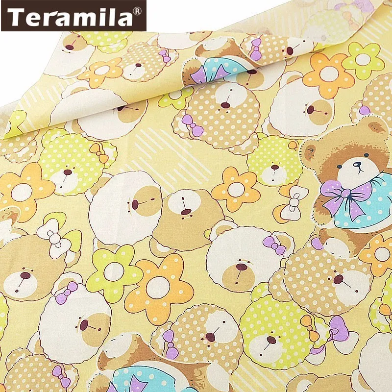 1pcs 50x160cm Teramila хлопок ткани метров 50x160 см животных мультфильм дизайн Telas DIY Лоскутная Ткань Ремесло Tissus Qulits Швейные простыни - Цвет: 1pcs 50x160cm