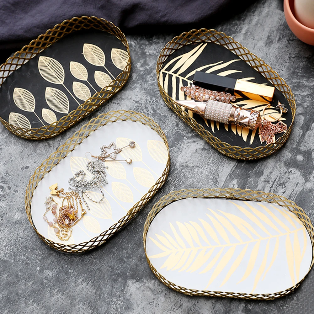 

Storage Holder Modern Perfume Iron Art Kitchen Countertop Cosmetic Makeup Vanity Tray Dressing Table Office Hotel Home Bathroom