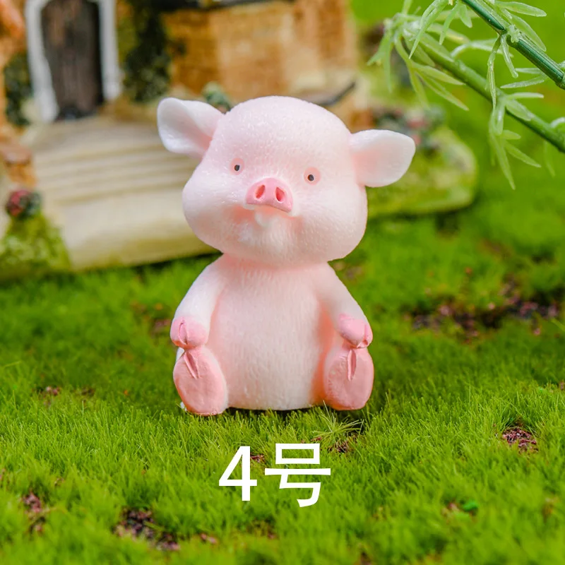 Моделирование животных милый розовый поросенок мультфильм аниме фигурка микро