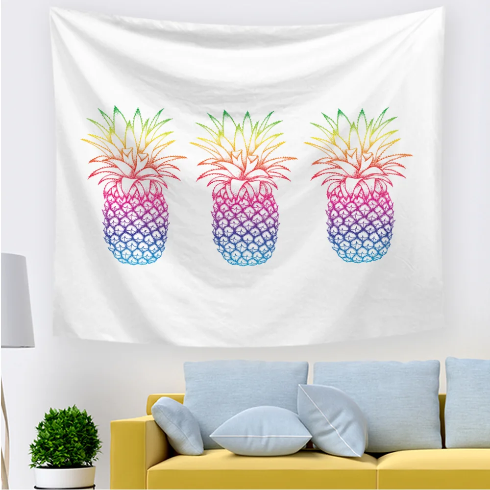Summer Colorful Pineapple Tapestry Beach Towel Mat Life Tree Blanket Decor Outdoor Travel Cloth Home | Дом и сад