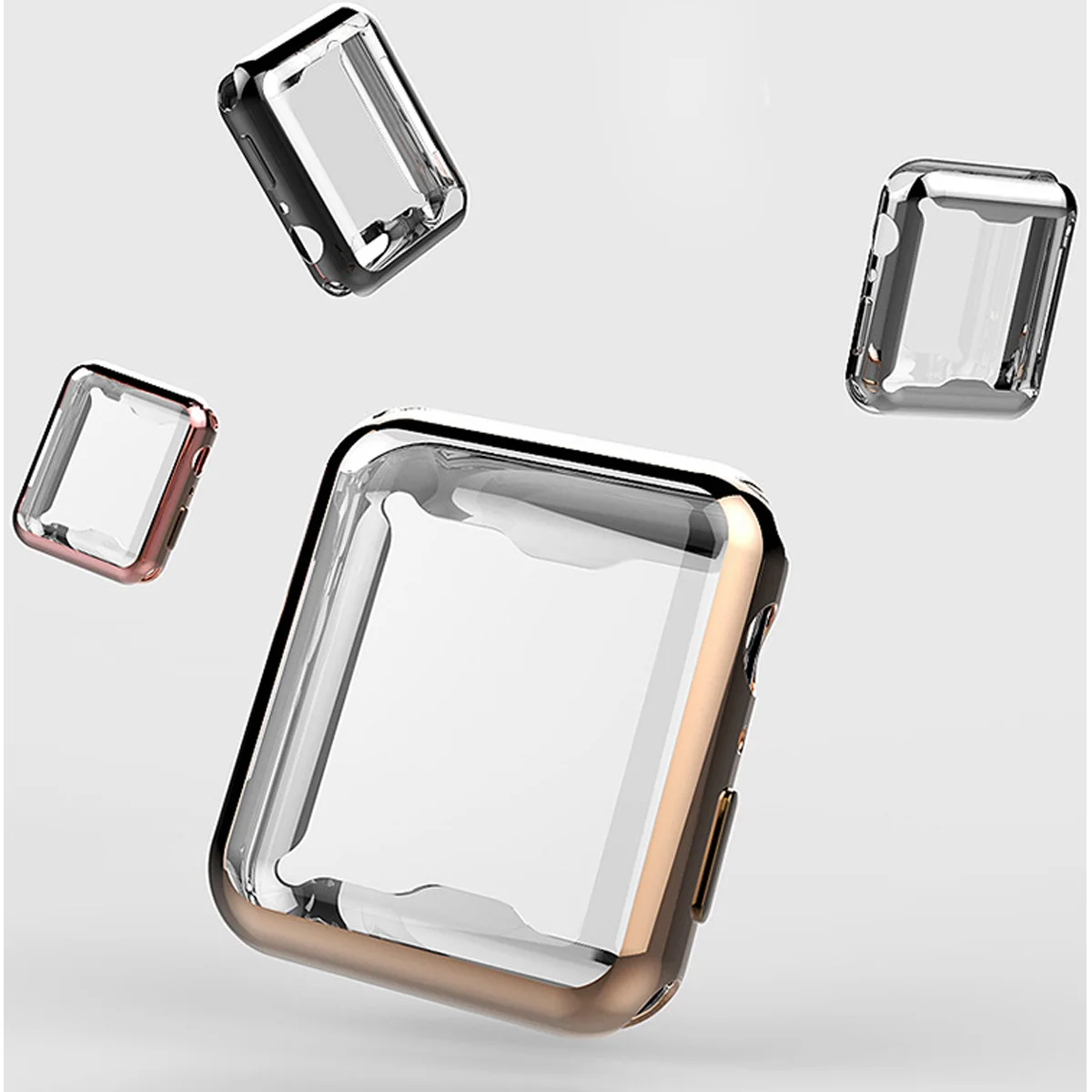 Для Apple Watch Series 4 3 2 1 40 мм 44 чехол из мягкого ТПУ с покрытием прозрачная защитная