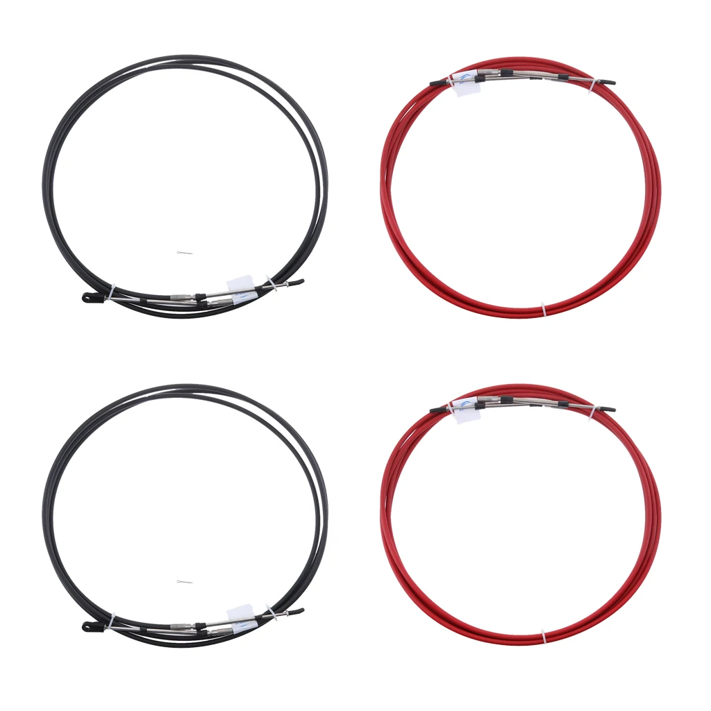 

4PCS Boat Throttle Cable, Universal 10FT Marine Control Lever Shift Cable Great for Yamaha Outboard Red/Black