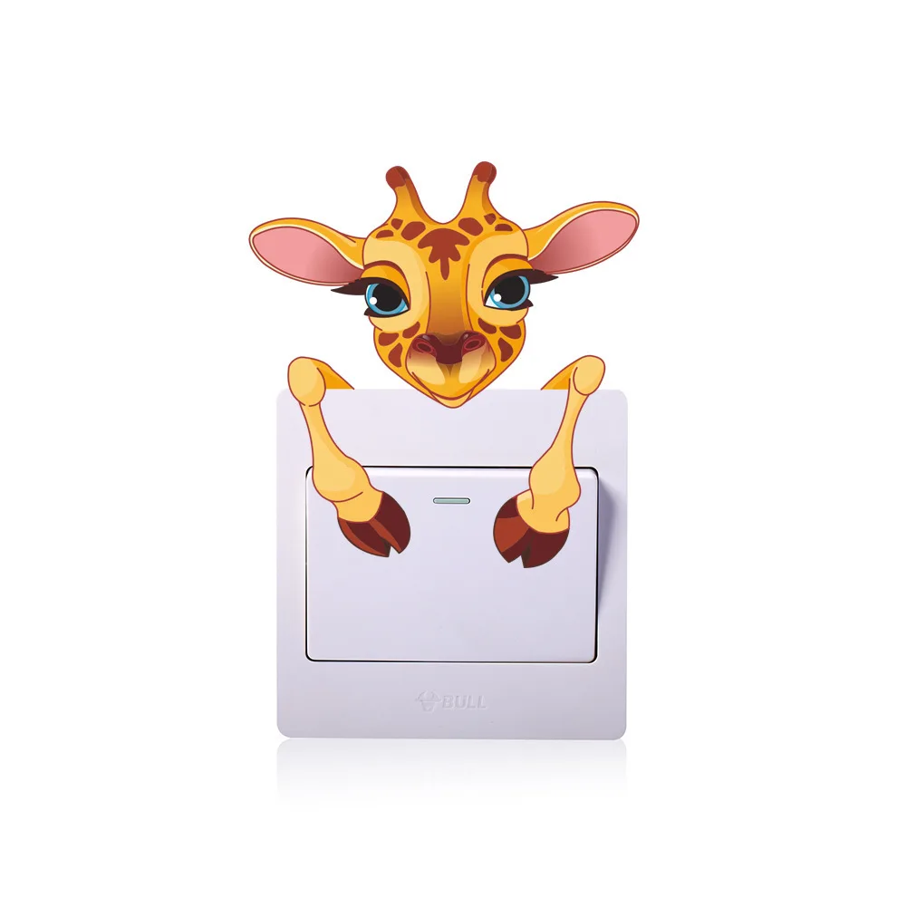 

Cartoon animal 3D Wall Stickers Light Switch Decor Decals Art Mural Baby Nursery Room