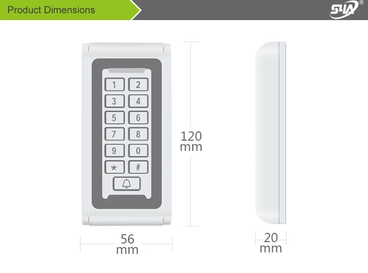 IP68 Водонепроницаемая автономная RFID металлическая клавиатура контроля доступа