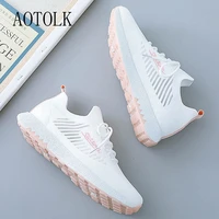 women sneakers white breathable hollow flats mesh non slip running comfortable shoes female 2021 spring summer large size 35 40