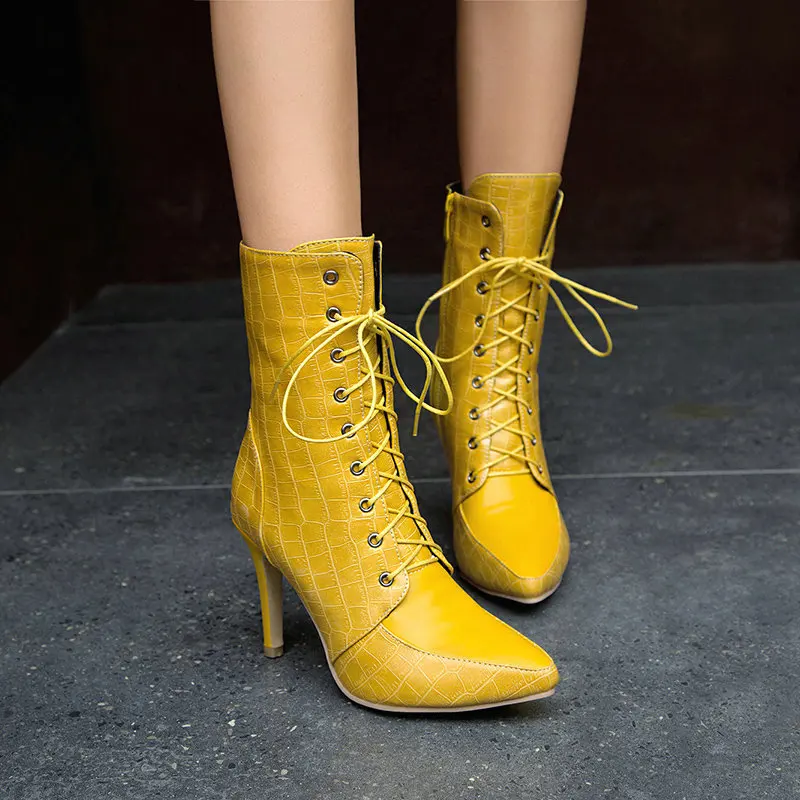 

Large Suze 45 46 Martin Boots for Women Winter Warn Shoes 2021 New Fashion Stiletto-heel Sexy Female Booties Womans Short Boots