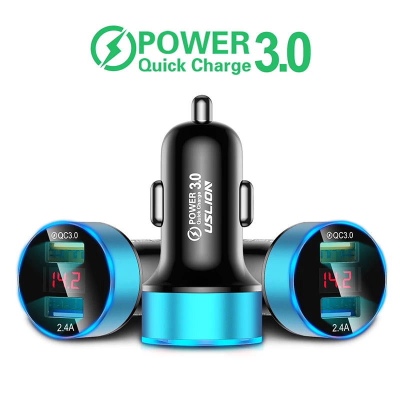 

2USB Car Charger Quick Charge 3.0 Car-Charger Fast Charging For iPhone12 11 Samsung Huawei Xiaomi Mobile Phone Chargers