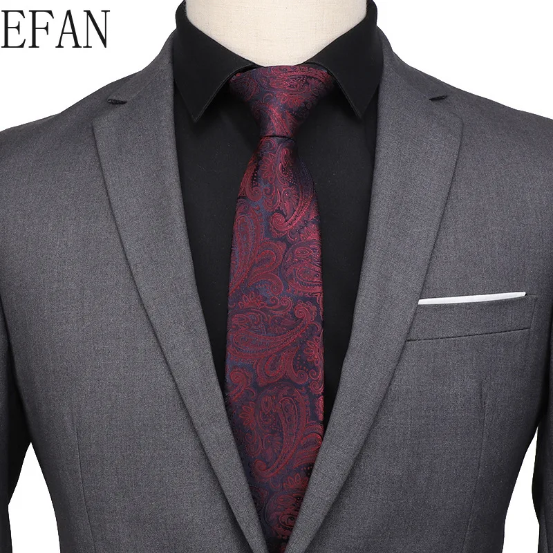 Мужские галстуки Полосатый клетчатый Пейсли Цветочный 7 см жаккардовый галстук