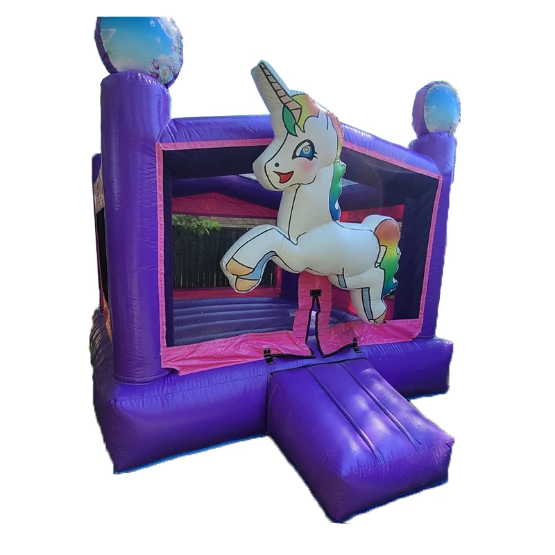

Bounce House Unicorn Pattern Moonwalk Jumping Trampoline Inflatable PVC Bouncy House For Kids Outdoor Play