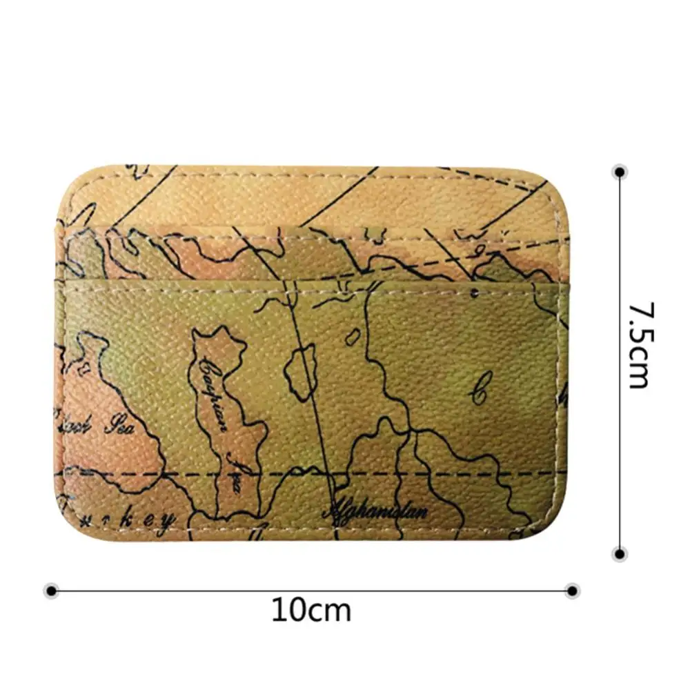 

70% Dropshipping!!Men's Women's Card Holder Faux Leather Map Credit Card Cash Clip Bag Slim Wallet Coin Purse
