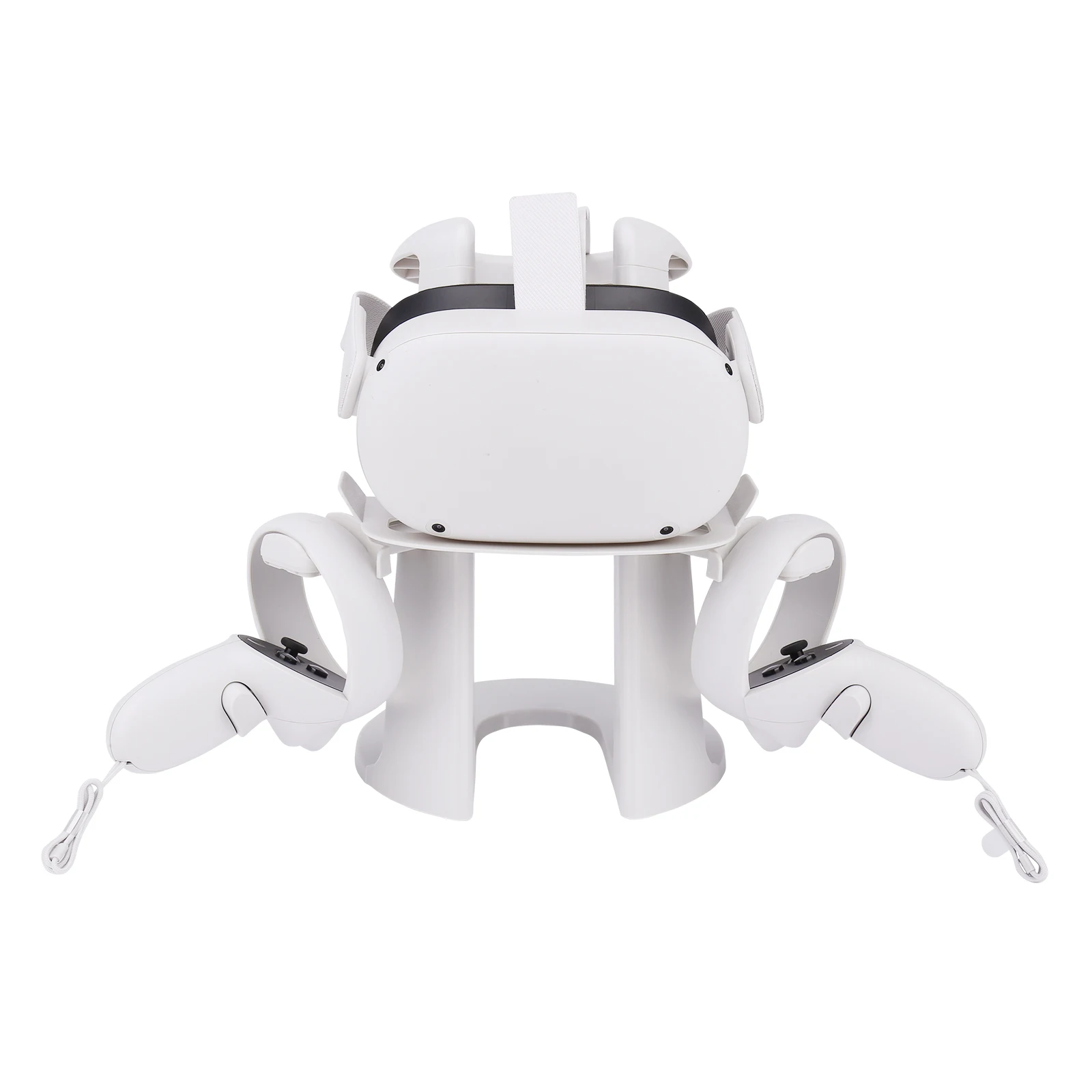 

GOMRVR VR Headset and Touch Controllers Display Stand, Helmet & Handle Holder Mount Station for Oculus Quest 2 (White)