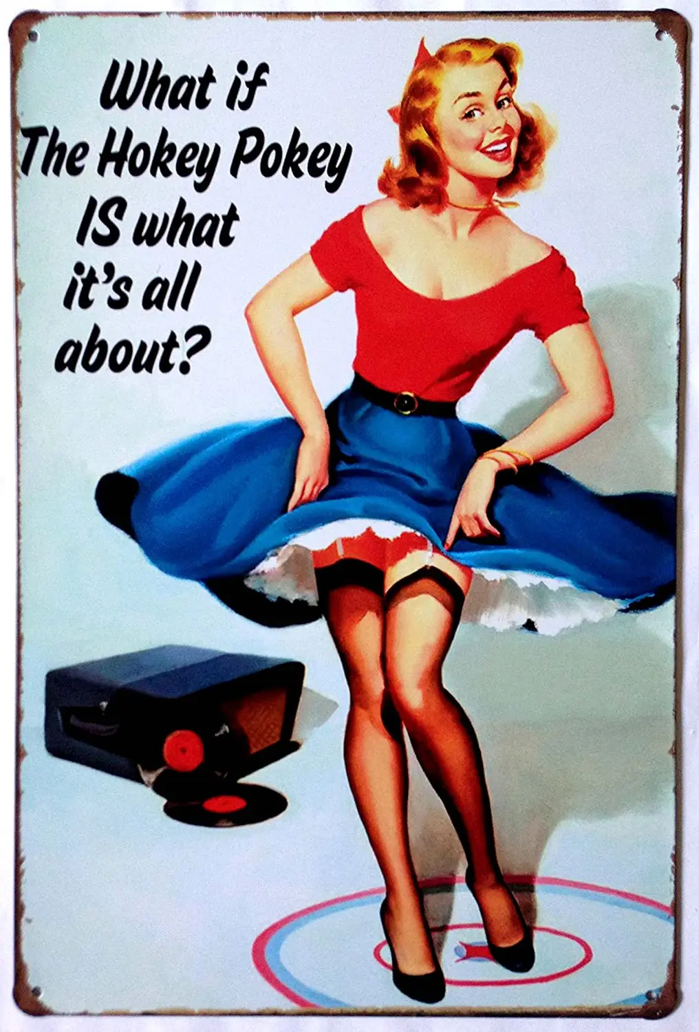 

ERLOOD What If The Hokey Pokey is What It's All About -Tin Sign 12" X 8"
