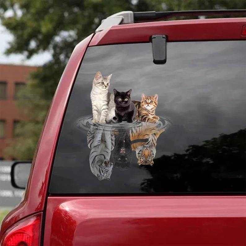 

CATS SHADE TIGERS Decals For Car Window, Cat Tiger Stickers, Animal Vinyl Magnet, Gift For Friend