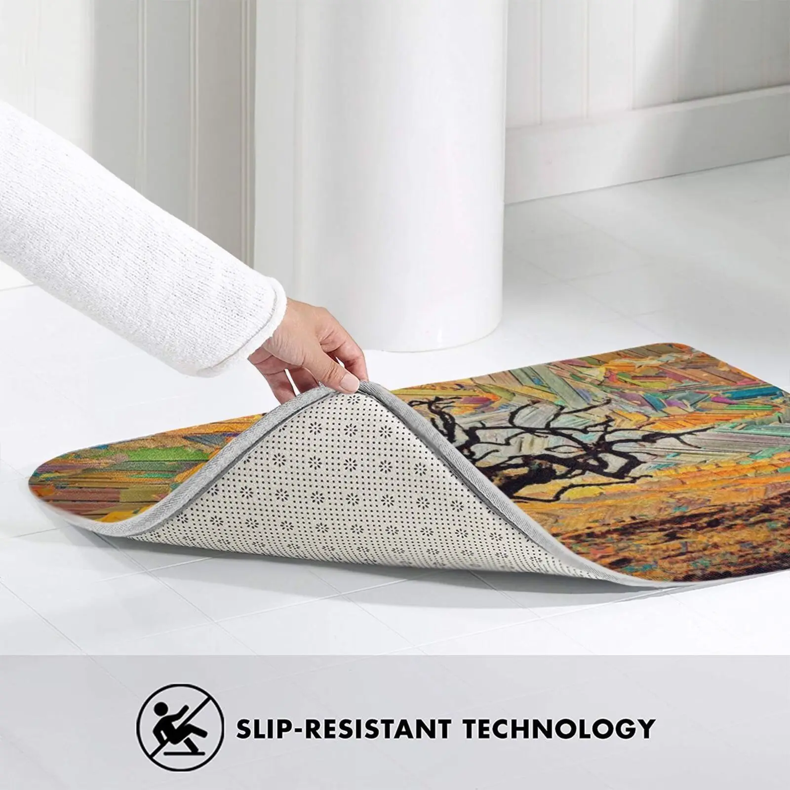 

One Tree , One Sky. Soft Non-Slip Mat Rug 1340 Carpet Cushion Tree Sky Abstract Landscape Artistic Sunset Daylight Autumn