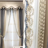 new high end high precision jacquard light luxury curtain living room bedroom finished custom curtain embroidered window screen