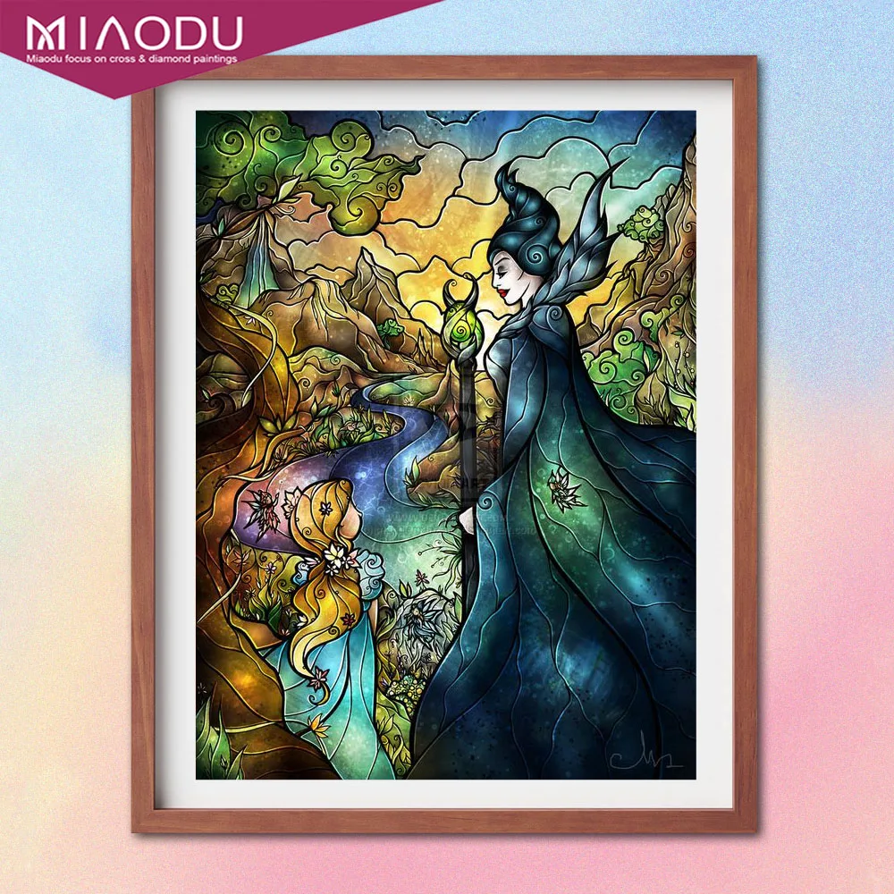 

5D Diamond Painting Disney Maleficent Witch And Sleeping Beauty Cross Stitch Kits Embroidery Full Drill Mosaic Resin Home Decor
