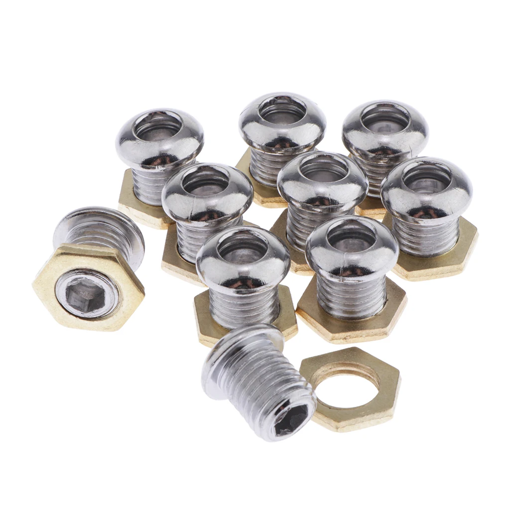 10 Pcs Chrome 1/2&quot Die Cast Drum Air Vent Part For Bass Tom Snare Kit | Спорт и развлечения