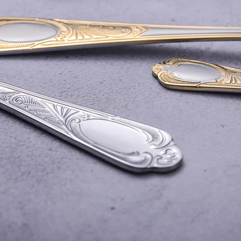 Высокое качество голова Медуза золотые столовые приборы из нержавеющей стали