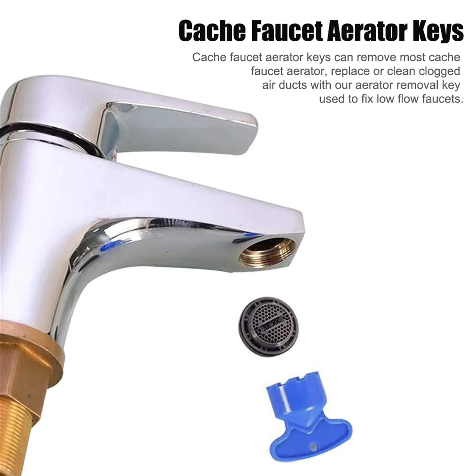 

Faucet Aerator Key Removal Wrench Tool with 5 Sizes Available for Cache Aerators Easy Operation TOER889
