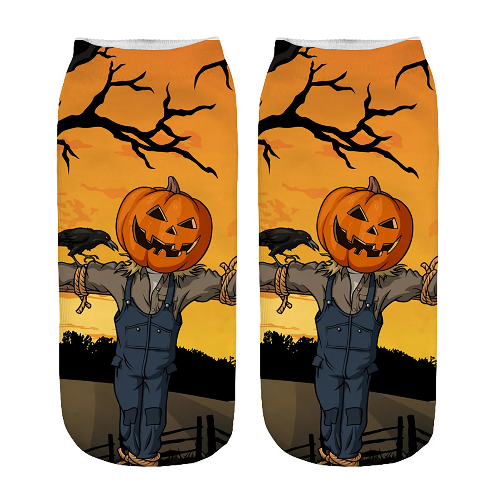

New Casual Work Business Socks 3d Horror Halloween Pumpkin Printing Medium Sports Socks Calcetines De La Mujer Носки Женская