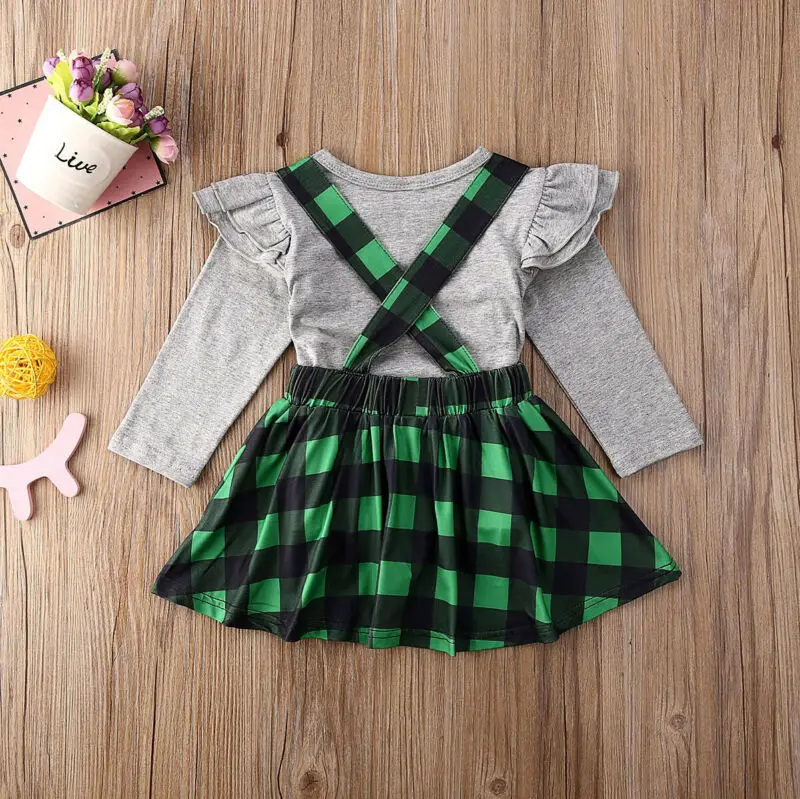 Комплекты одежды для маленьких девочек из 2 предметов хлопковые топы с длинными