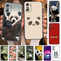 super cute panda phone case for xiaomi mi 11 lite pro ultra 10s 9 8 mix 4 fold 10t 5g black cover silicone back prett