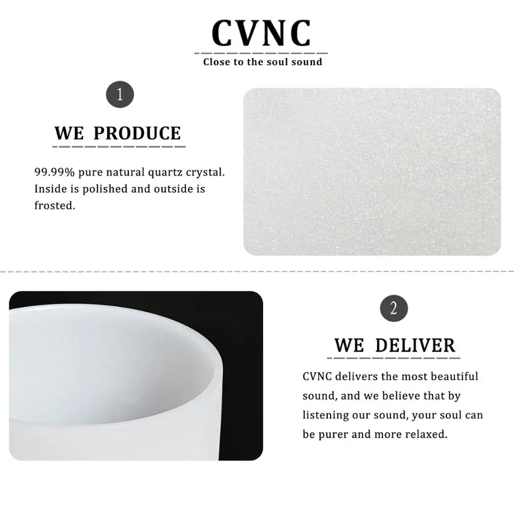 CVNC 8 " 12" чакра Набор из 7 шт Примечание C D E F G A B Матовый Кварцевый Поющий мисок