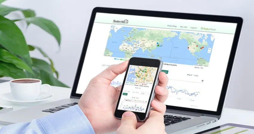 Умный детектор Radon Eye + plus iOT подключение к сети через Wi Fi добавление температуры и