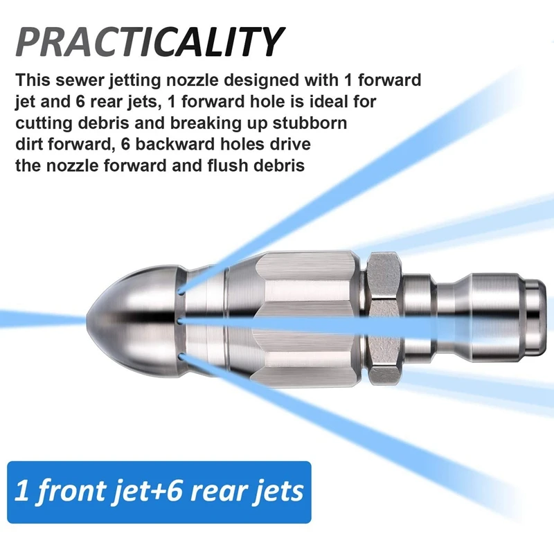 1/4 дюйма 5000 фунтов на квадратный дюйм сопло для канализации слива под давлением