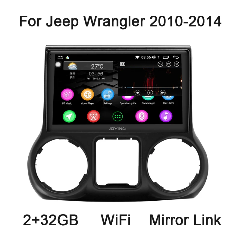 JY-JO121N3-1 Радуясь стерео для Jeep Wrangler JK 2010 2012 автомобильный Радио Мультимедиа Видео плеер gps 10 ''Android 8,1 головное устройство - Цвет: JY-JO121N3-1