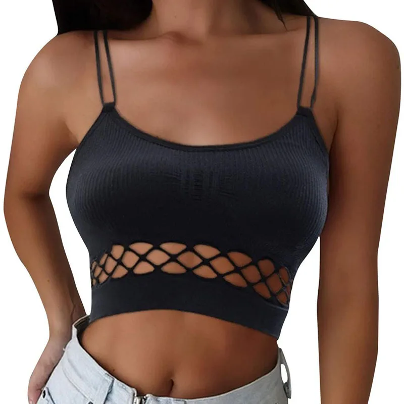 

Women's Sexy Hollow Crop Tops Underwear Racerback Bra for Summer Sports Yoga Women Sexy Bra
