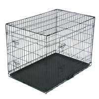 dog cage 42in pet kennel cat folding steel crate animal playpen wire metal with double door tray portable and durable u s stock