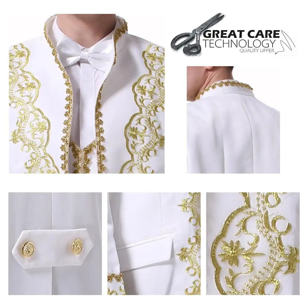 Мужской облегающий Блейзер жакеты жилеты и брюки с воротником стойкой