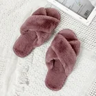 Мягкие зимние дамские тапочки, теплые плюшевые сандалии с открытым носком для дома, спальни, модные шлепанцы для девушек