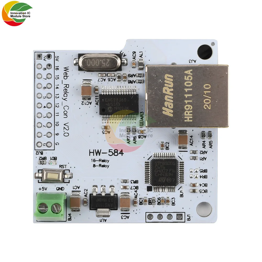 16-канальное сетевое реле управления ENC28J60 28J60 W5100 RJ45 переключатель Интернетом