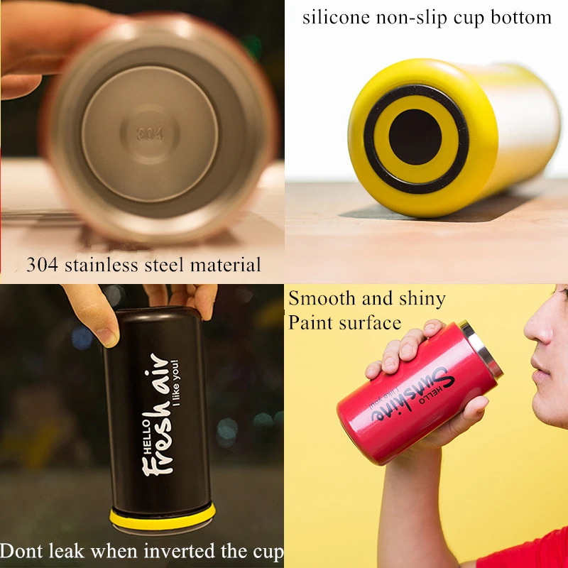 350 мл термос чашка из нержавеющей стали черная кофейная кружка милый детский для