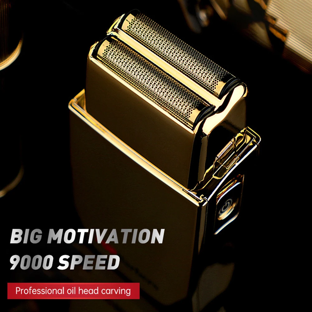 Беспроводная металлическая электробритва с двойной фольгой профессиональный